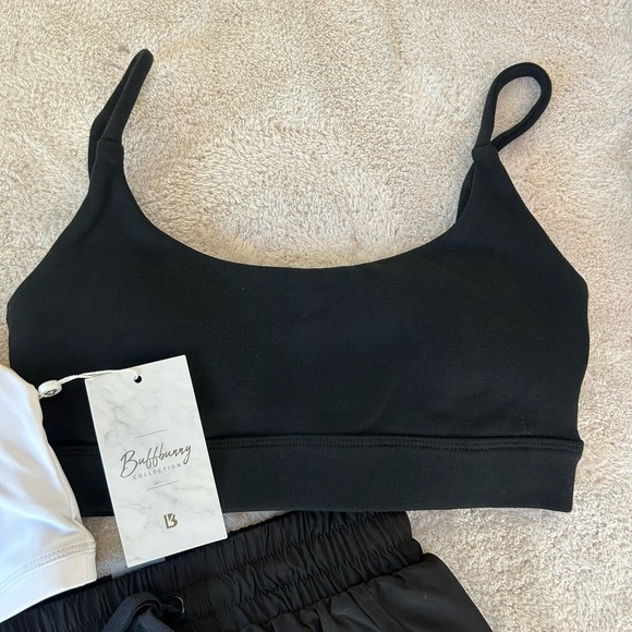 BUFFBUNNY Shorts & 2 Bras Bundle/Set Women's Size XS/S Black & White New W/ Tags - Picture 12 of 14